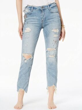 🔹️Buffalo David Bitton Faith Blinged Out Skinny Leg Jeans Size 4